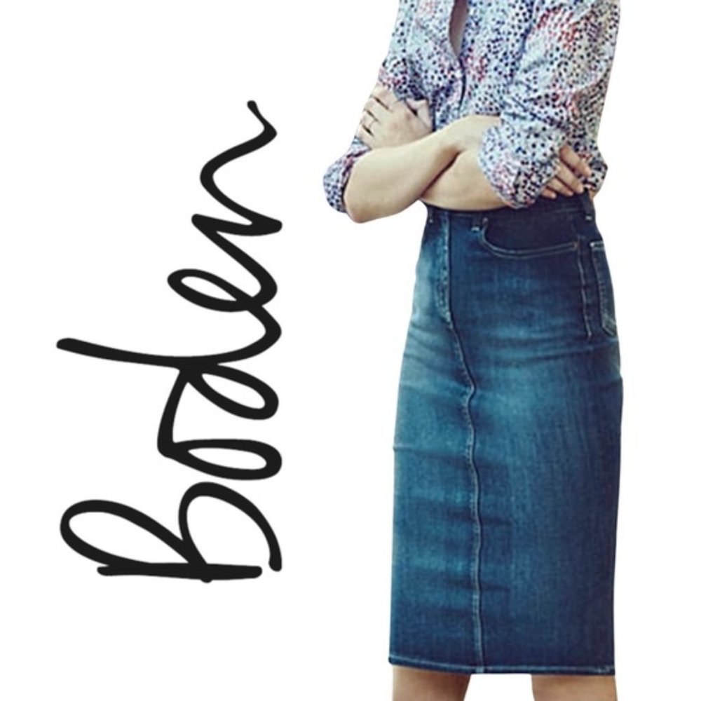 Boden Zoe Denim Pencil Skirt - New w/o tags
